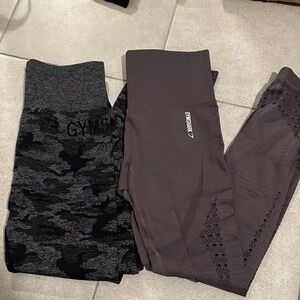 Gymshark legging bundle - Black Camo and purple